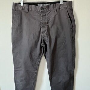 Denim Co. Primark Stretch Slim Chino Pants Men's 34x32 Gray Button Fly